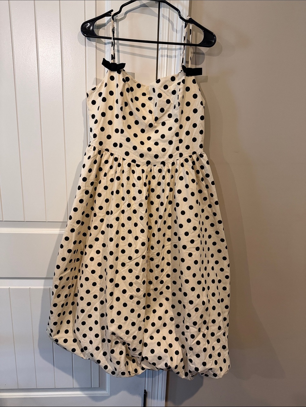 ' Black Polka Dot Cream Bubble  Dress